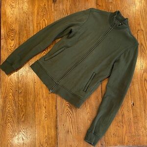 Sid Mashburn cotton two-way zip Olive Green track Jacket